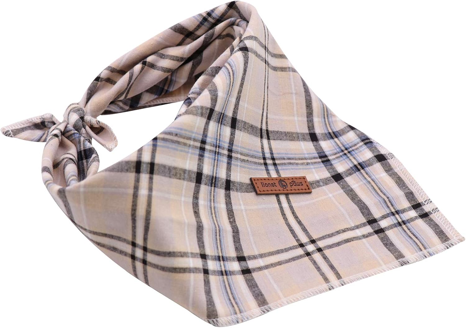 Lionet Paws Dog Bandana Washable Cotton Handkerchief Scarf Triangle Bandana for Small Medium Large Dogs Grey