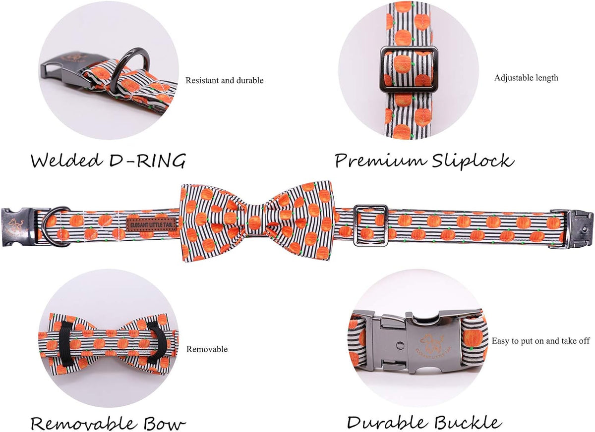 Elegant little tail Dog Collar with Bow, Soft&Comfy Bowtie Dog Collar, Adjustable Pet Gift Collars for Small Medium Large Dogs