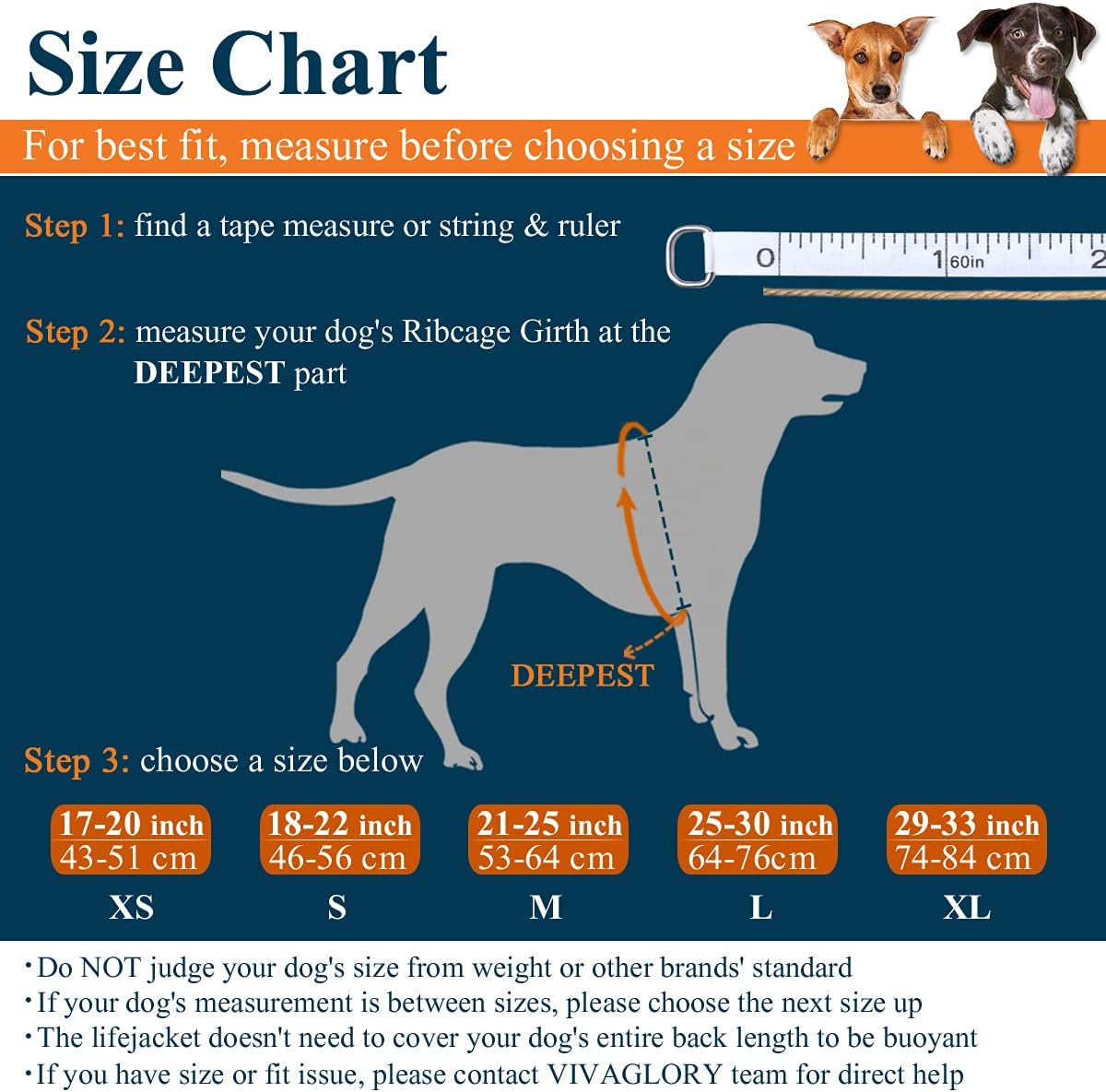 Vivaglory Dog Life Jacket, Snug Neoprene Large Dog Life Vest with Superior Buoyancy & Rescue Handle, Blue L