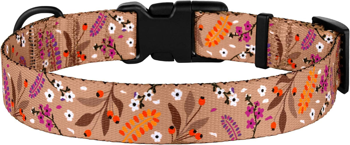CollarDirect Floral Dog Collar Nylon Pattern Flower Print Adjustable Pet Collars for Dogs Small Medium Large Puppy