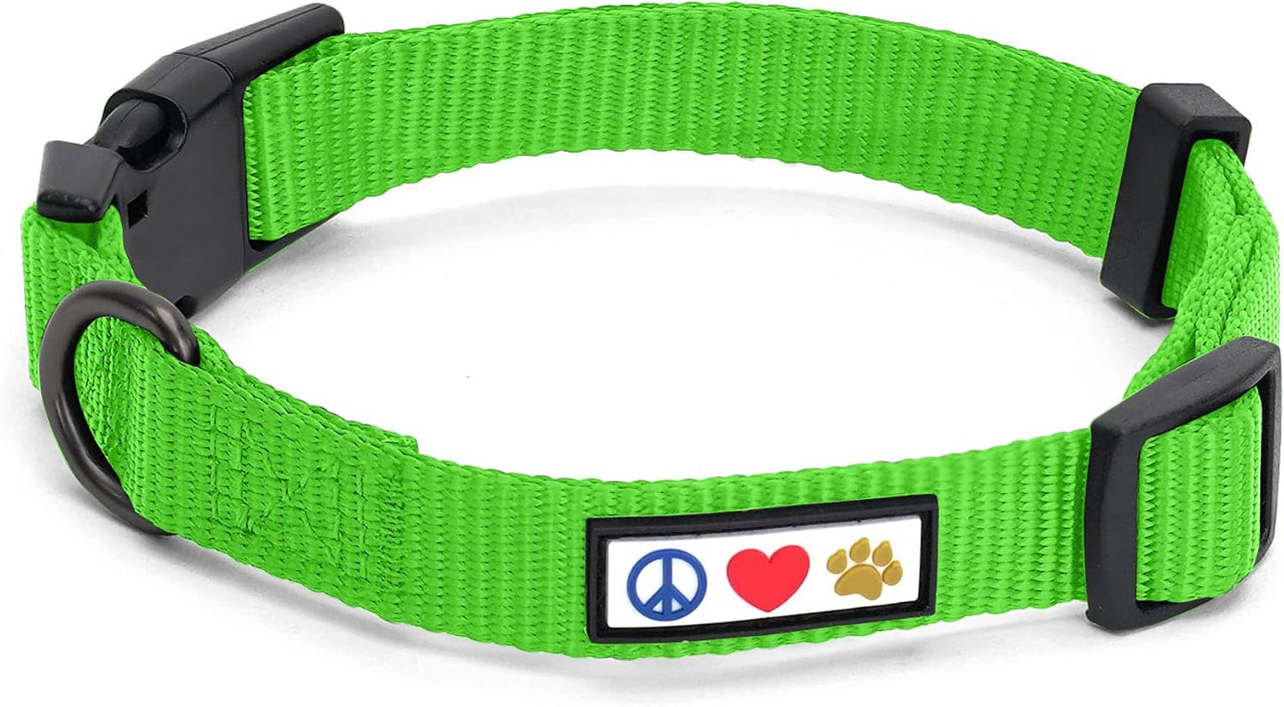 Pawtitas Dog Collar for Large Dogs Adjustable Dog Collar Heavy Duty Waterproof Collars for Dogs with Quick-Release Buckle - Green Dog Collar for Large Breeds