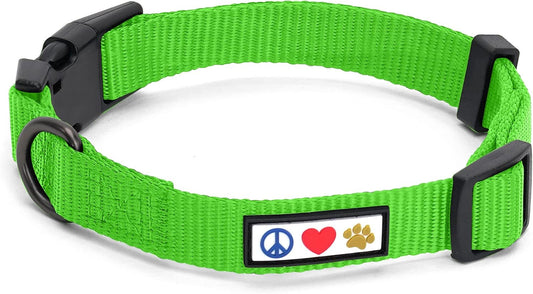 Pawtitas Dog Collar for Large Dogs Adjustable Dog Collar Heavy Duty Waterproof Collars for Dogs with Quick-Release Buckle - Green Dog Collar for Large Breeds