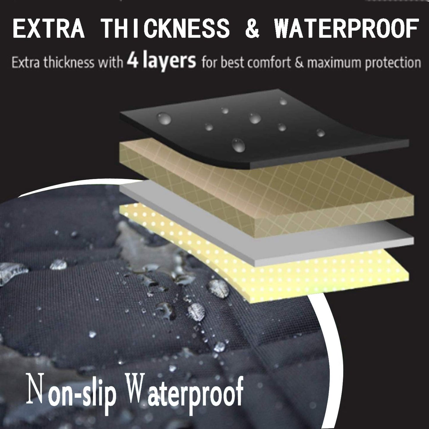 AsFrost Dog Seat Cover Cars Trucks SUVs, Thick 600D Waterproof Pet Car Seat Cover Dog, Heavy Duty & Wear-Resistant Durable Nonslip Backing with Side Flaps, Scratchproof Dog Front Seat Cover