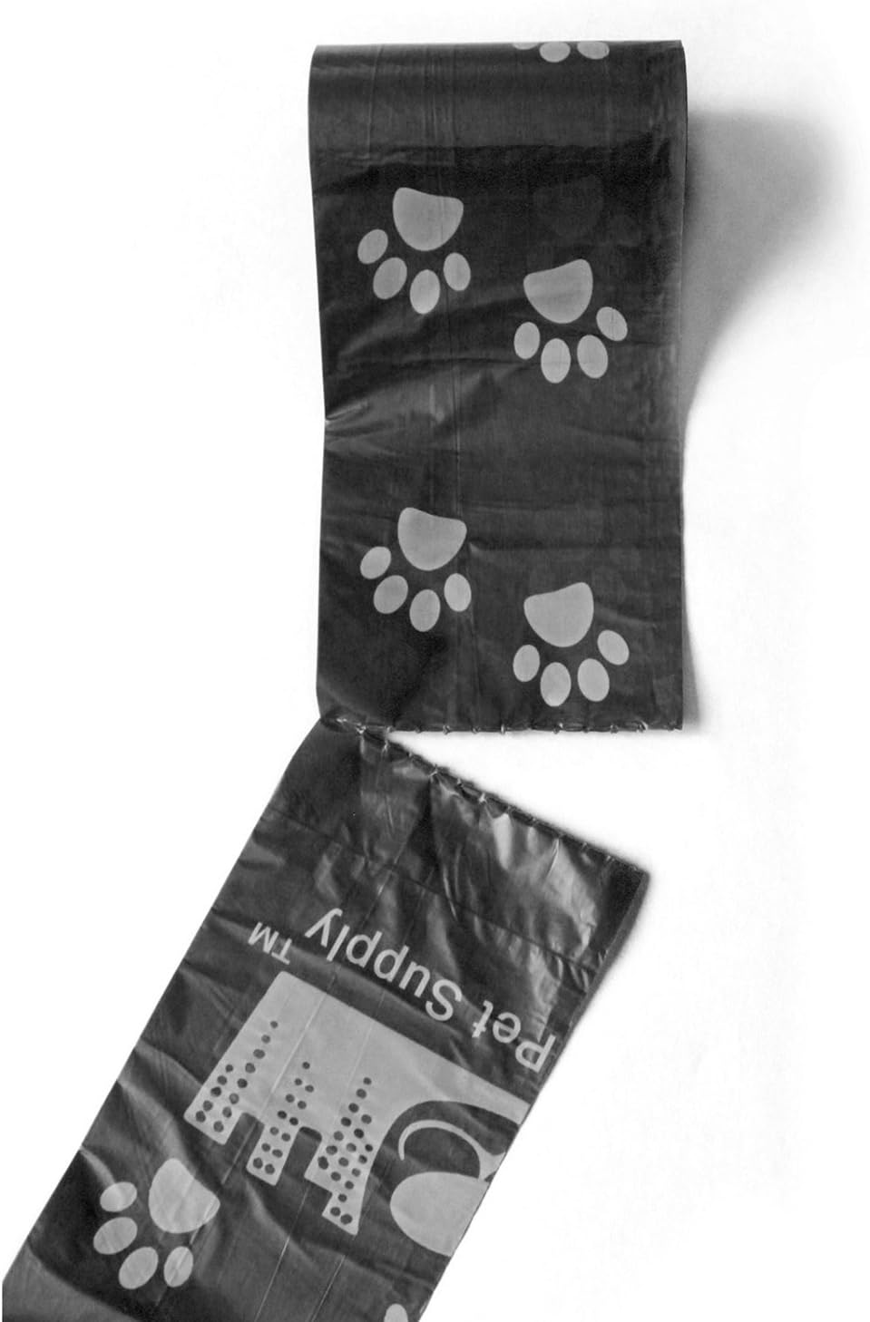 960 Pet Waste Bags, Dog Waste Bags, Bulk Poop Bags with Leash Clip and Bone Bag Dispenser - (960 Bags, Black with Paw Prints)