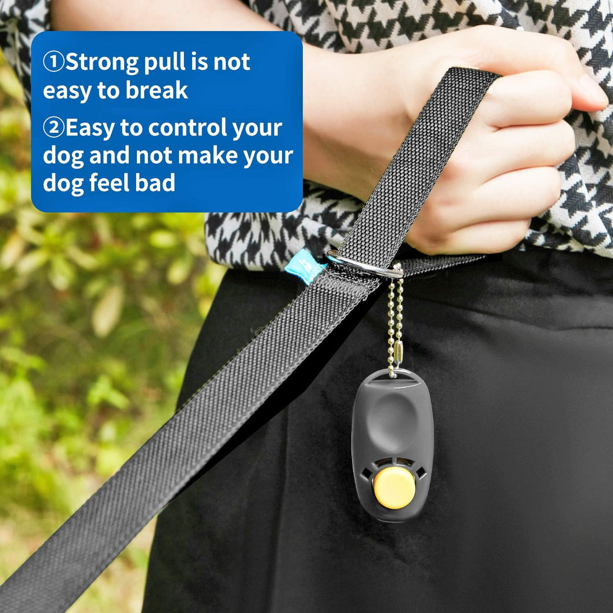 BAAPET 15/20/30/50/100 ft Long Dog Training Leash with Clickers for Small, Medium and Large Dogs or Cats (50 Feet, Black)