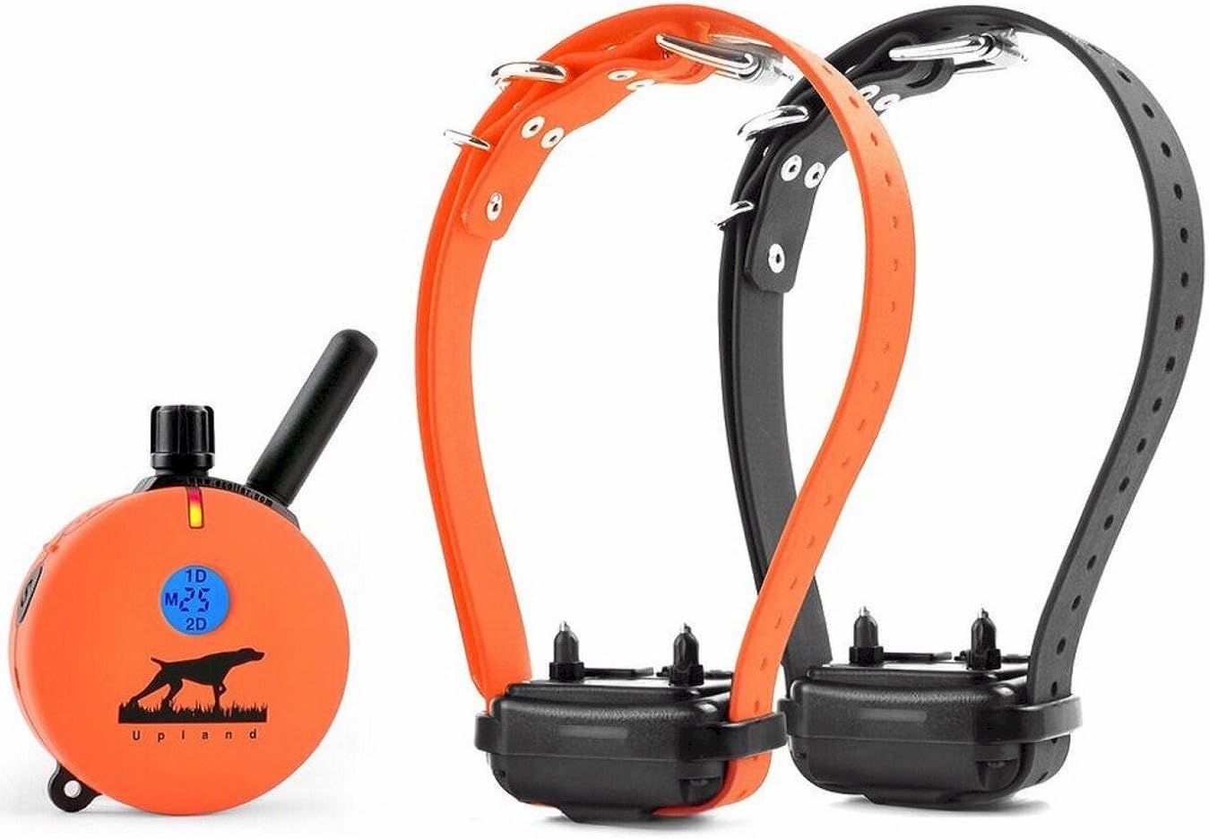 E-Collar Educator Upland Dog Training Collar, Orange, 2 Med/Large Dogs | 100 Levels of Safe Stimulation, 1 Mile Range, Waterproof & Rechargeable, Night Light, Includes Premium Finger Clicker