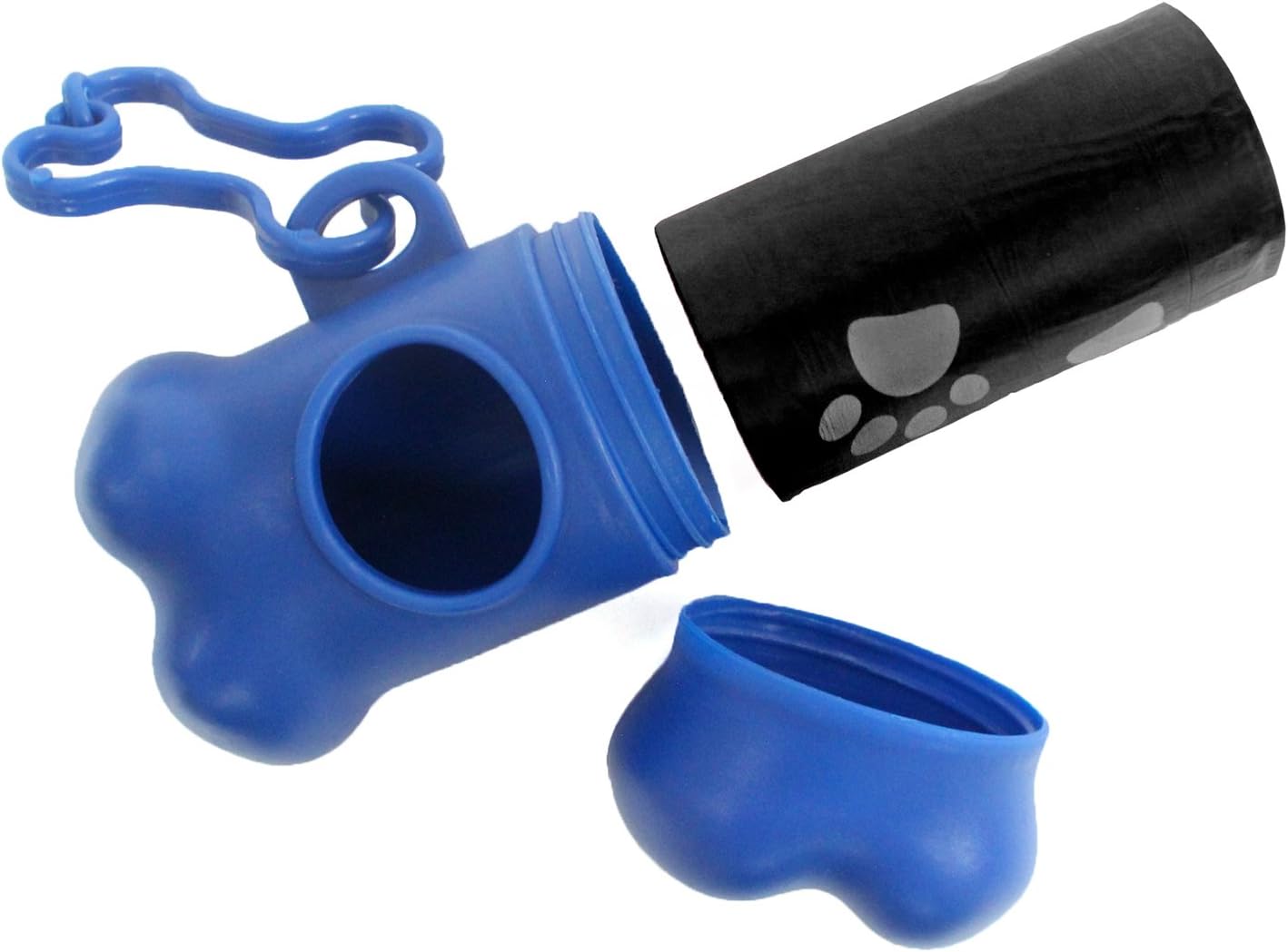 960 Pet Waste Bags, Dog Waste Bags, Bulk Poop Bags with Leash Clip and Bone Bag Dispenser - (960 Bags, Black with Paw Prints)