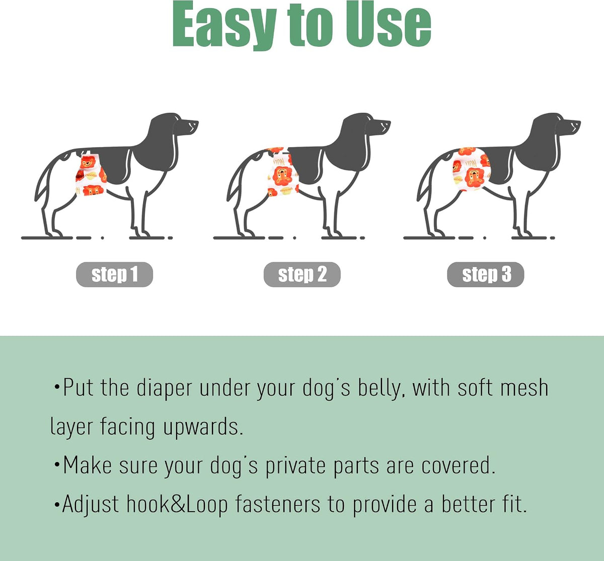 Wegreeco Washable Male Dog Belly Band (Stylish Pattern)- Pack of 3 - Washable Male Dog Belly Wrap, Dog Diapers Male (XS, Magic)