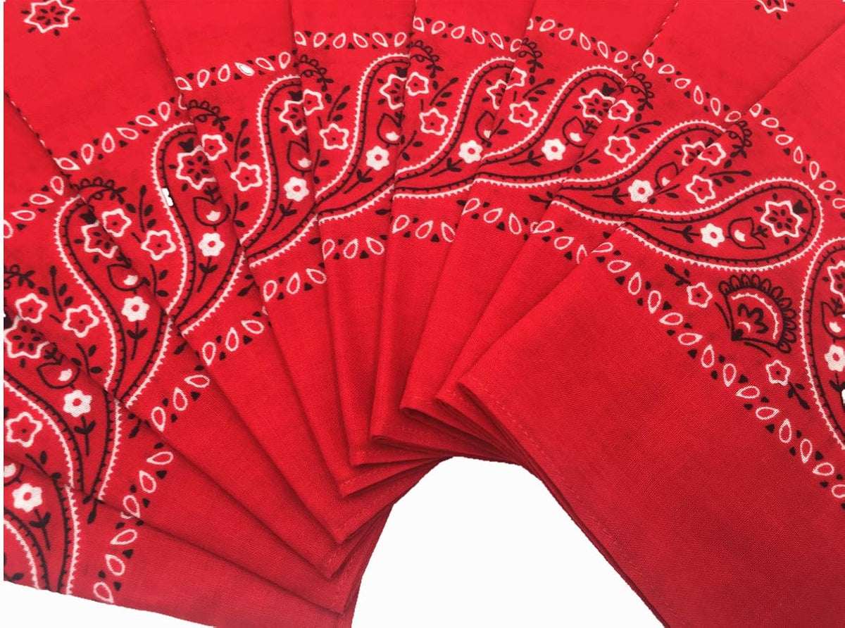 Vamqor 100% Cotton 10 Pack Fine Bandanas