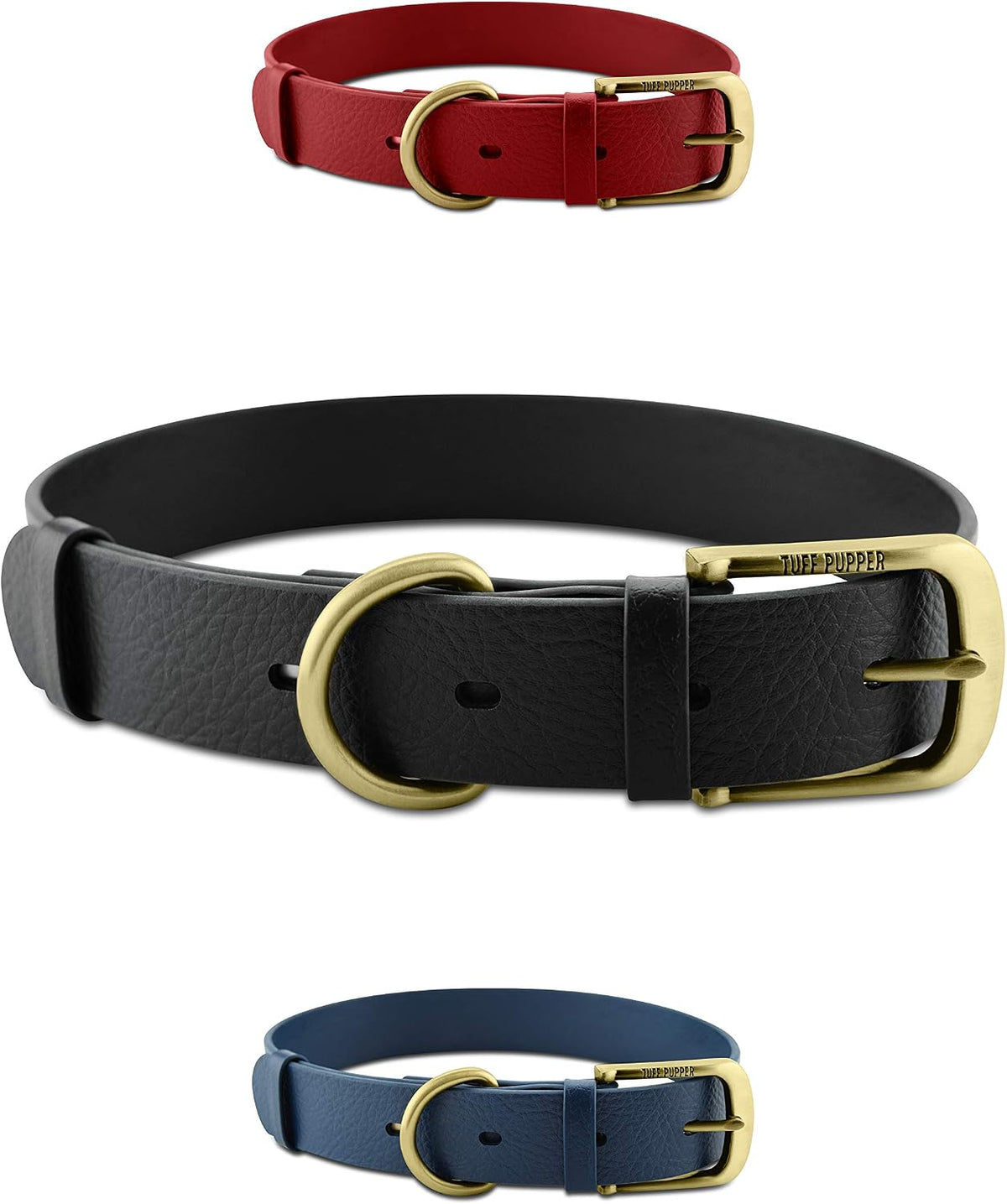 Tuff Pupper Classic Heavy Duty Dog Collar | 10x Stronger Than Leather | 100% Waterproof & Odor Proof Dog Collar | Tough Rust-Proof All Metal Hardware