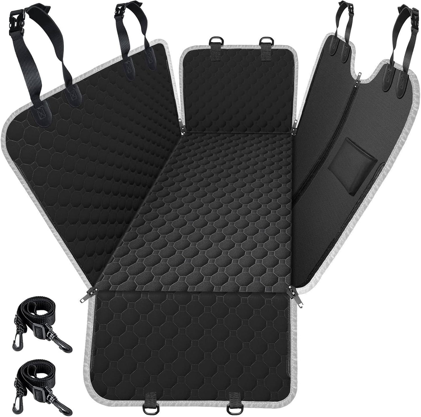 Mancro Dog Car Seat Cover for Back Seat, 2026 Upgraded 600D Heavy Duty Waterproof & Scratch-Resistant Dog Hammock for Car, Back Seat Pet Cover for Dogs with Sedan, Trucks and SUVs, Standard, Black