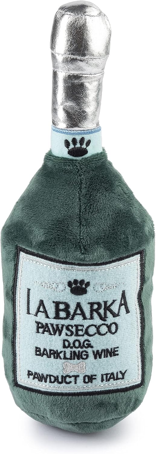 Haute Diggity Dog LaBarka Pawsecco, Plush Designer Dog Toys with Interactive Squeaker, Stimulating Pet Enrichment, Machine-Washable & Safe Materials for All Breeds, One Size