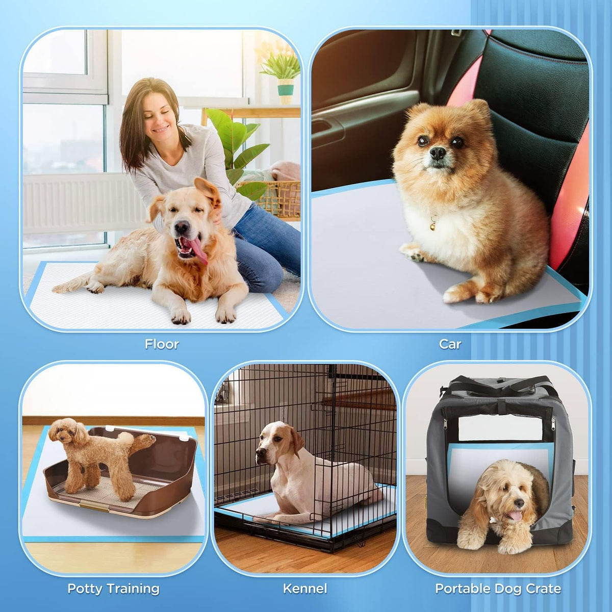 Gimars XXXXL 36"x36" Thicken Heavy Absorbency Dog Pad Extra Large- Jumbo Disposable Polymer Quick Dry No Leaking Pee Pads for Dogs, Cats, Rabbits Pets 30 Counts