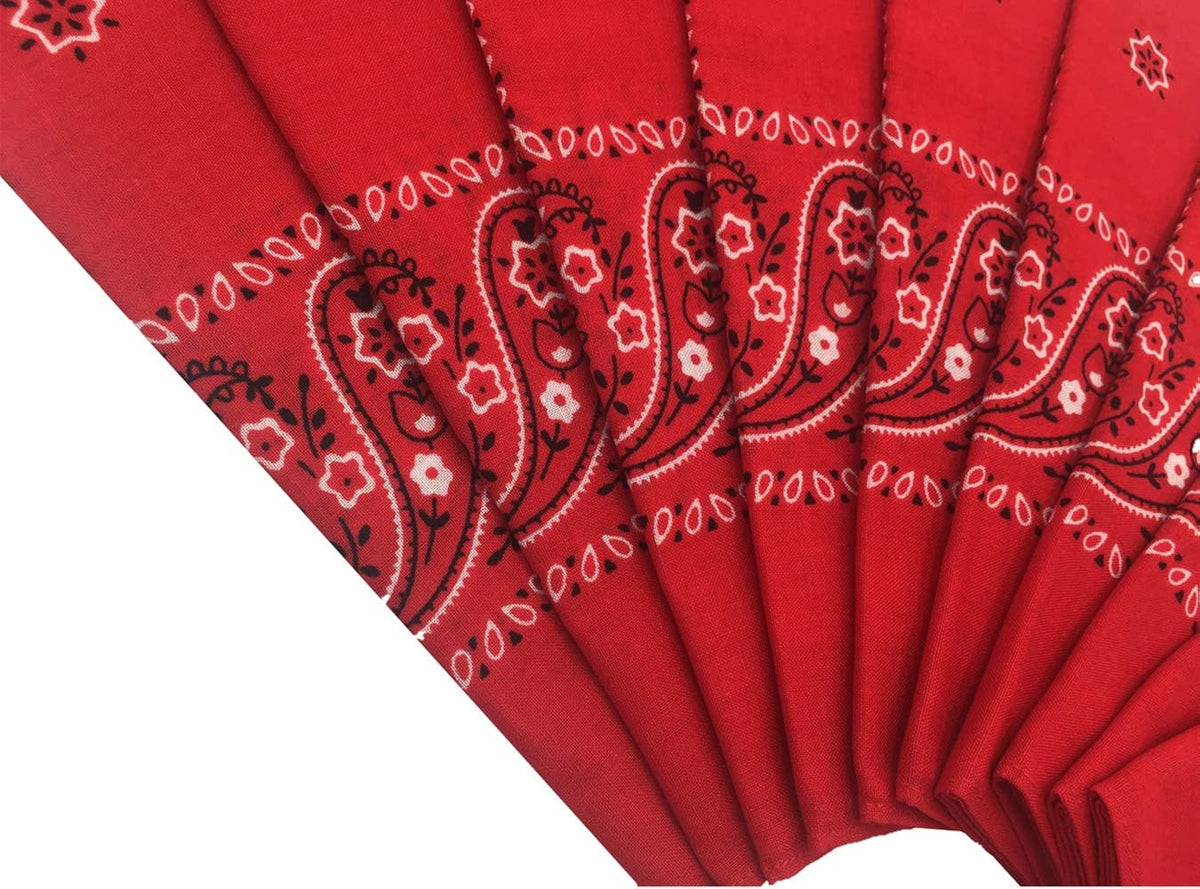 Vamqor 100% Cotton 10 Pack Fine Bandanas