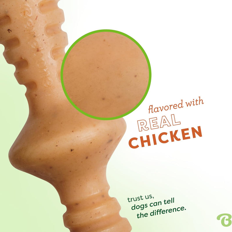Benebone Zaggler Rolling Dog Chew Toy for Aggressive Chewers, Real Chicken, Made in USA, Medium