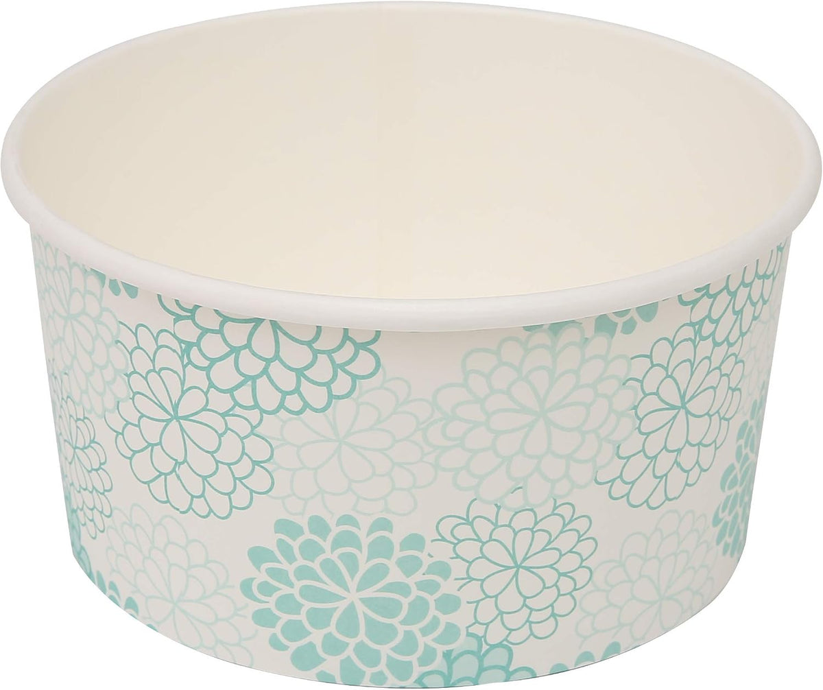 Glad for Pets Disposable Feeding Bowls | Large Dog Bowls in Teal Pattern | 3.5 Cup Feeding Size, 50 Count - Dog Bowls are Great for Dry and Wet Dog Food or Water (FF11350)