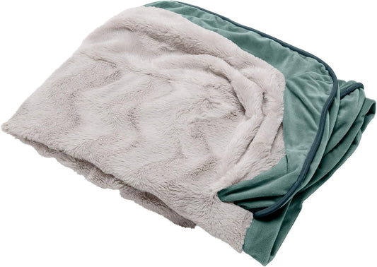 Furhaven Replacement Dog Bed Cover Perfect Comfort Plush & Velvet Waves Sofa-Style, Machine Washable - Celadon Green, Jumbo Plus (XX-Large)