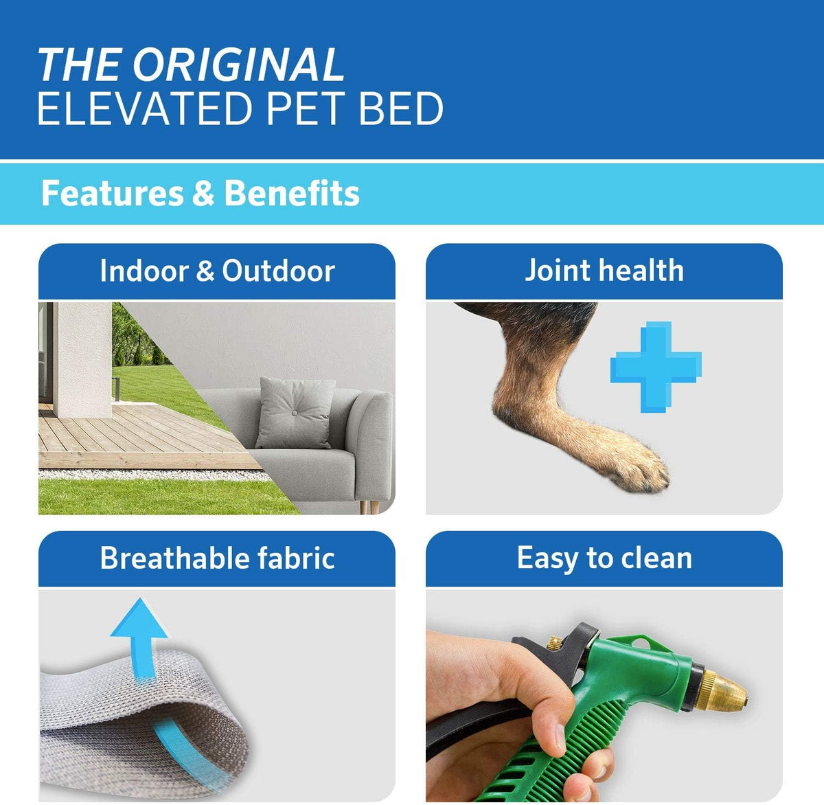 Coolaroo The Original Cooling Elevated Pet Bed, Small, Nutmeg