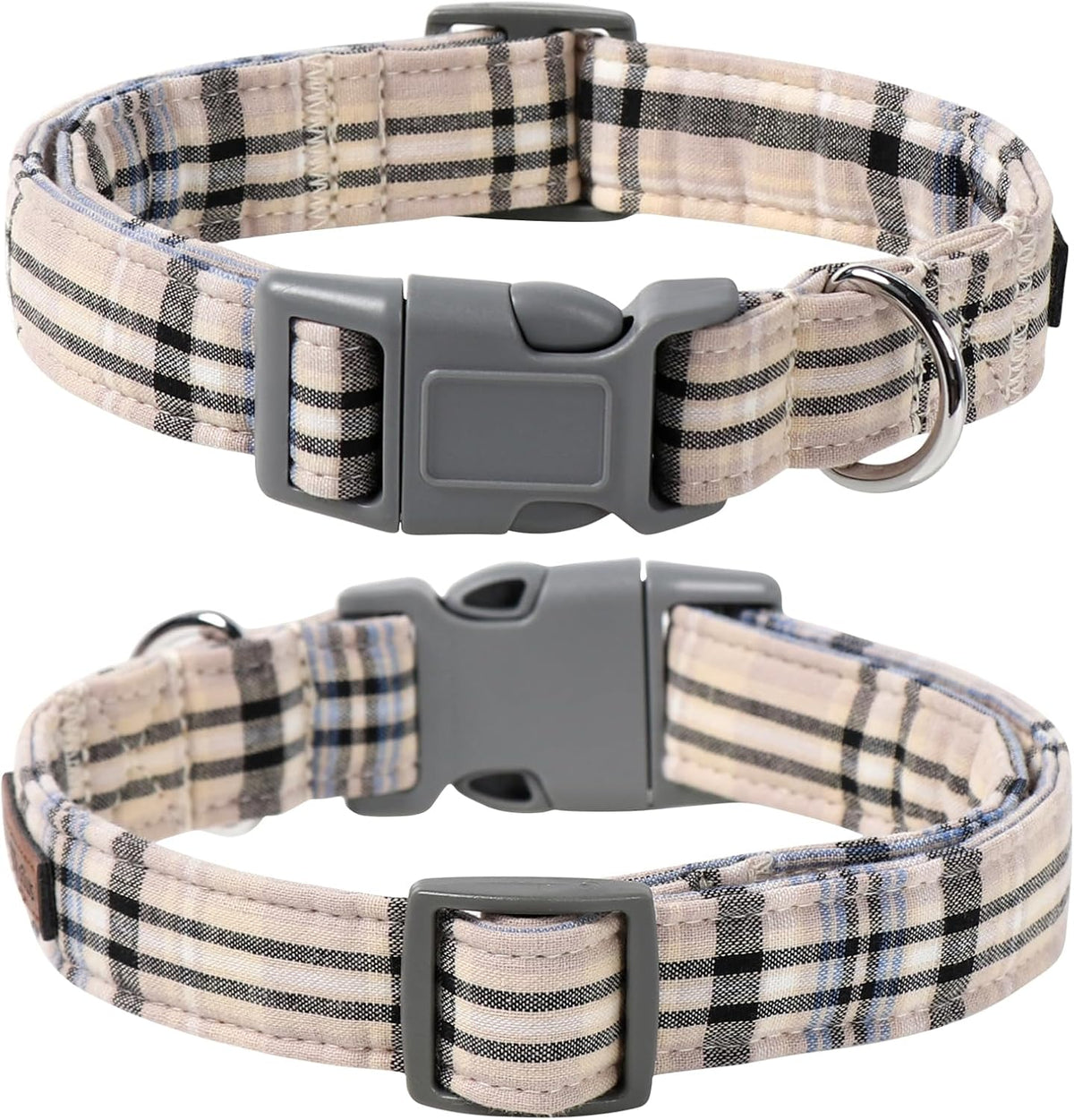 Lionet Paws Dog and Cat Collar with Bowtie Grid Collar Plastic Buckle Light Adjustable Collars for Small Medium Large Dogs