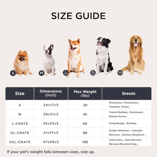 Washable XXL Dog Bed for Crate, Giant Comfort Fluffy Plush Pet Pillow Bed Kennel Pad with Non-Slip Bottom, Machine Washable Pet Sleeping Mat for Jumbo, Gray
