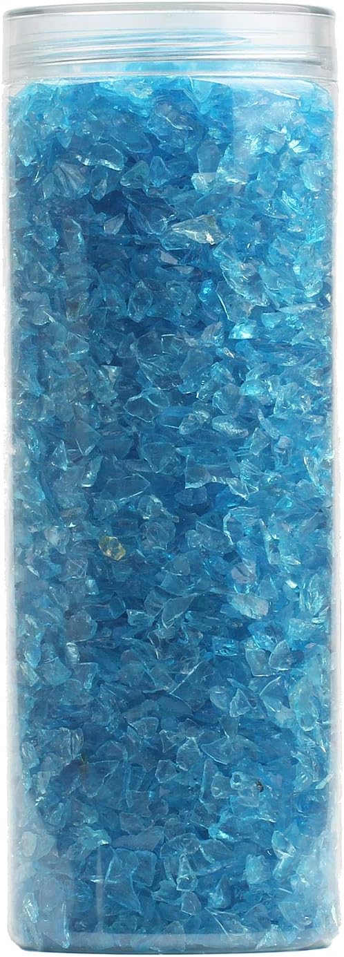 ZenQ Crushed Glass for Crafts, Resin Art. Sea Blue, 1.5 lbs
