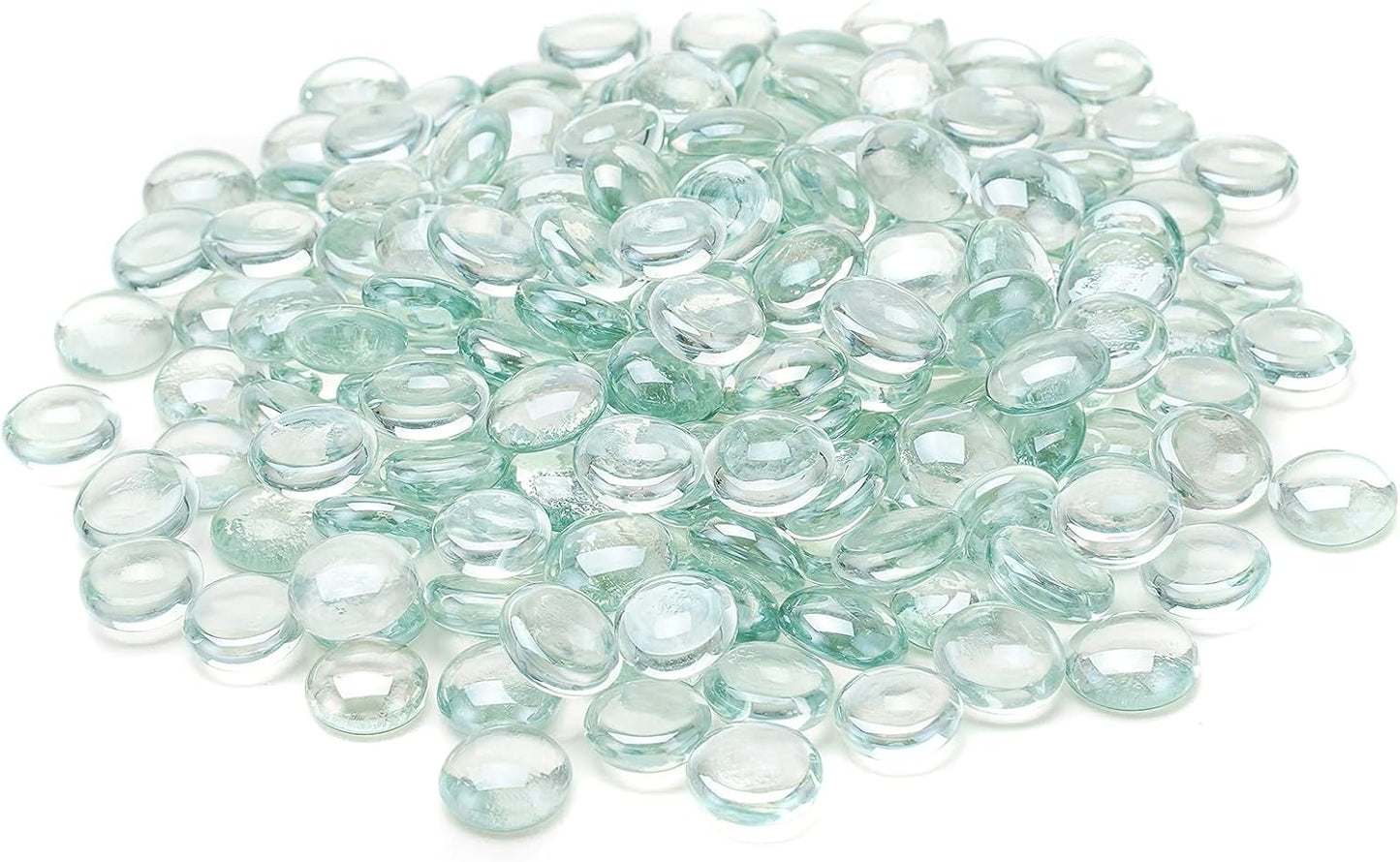 Skyflame 10-Pound Fire Glass Beads for Fire Pit Fireplace, 1/2-Inch Size Crystal Ice Reflective Decorative Blended Fireglass Drops for Landscaping