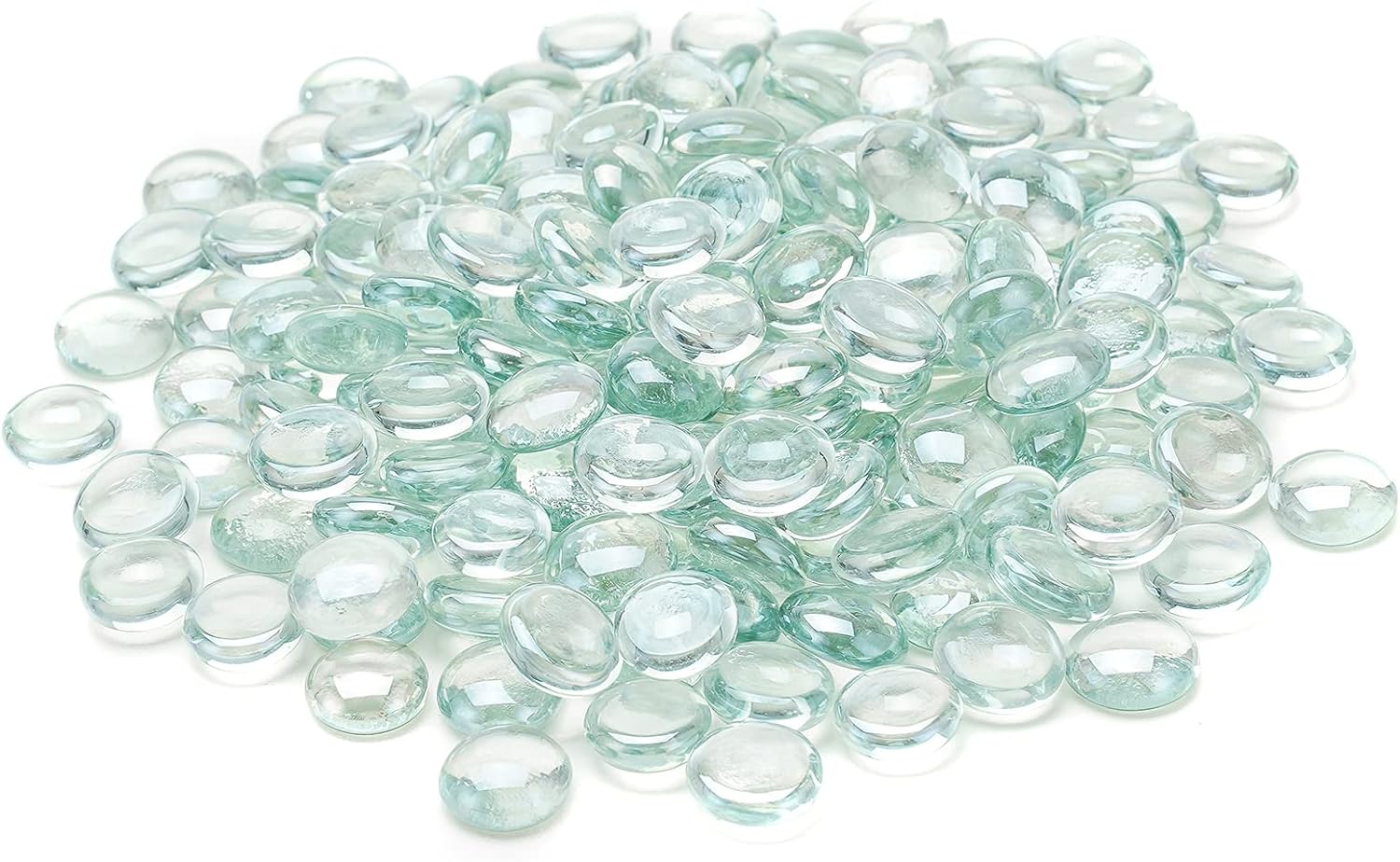 Skyflame 10-Pound Fire Glass Beads for Fire Pit Fireplace, 1/2-Inch Size Crystal Ice Reflective Decorative Blended Fireglass Drops for Landscaping