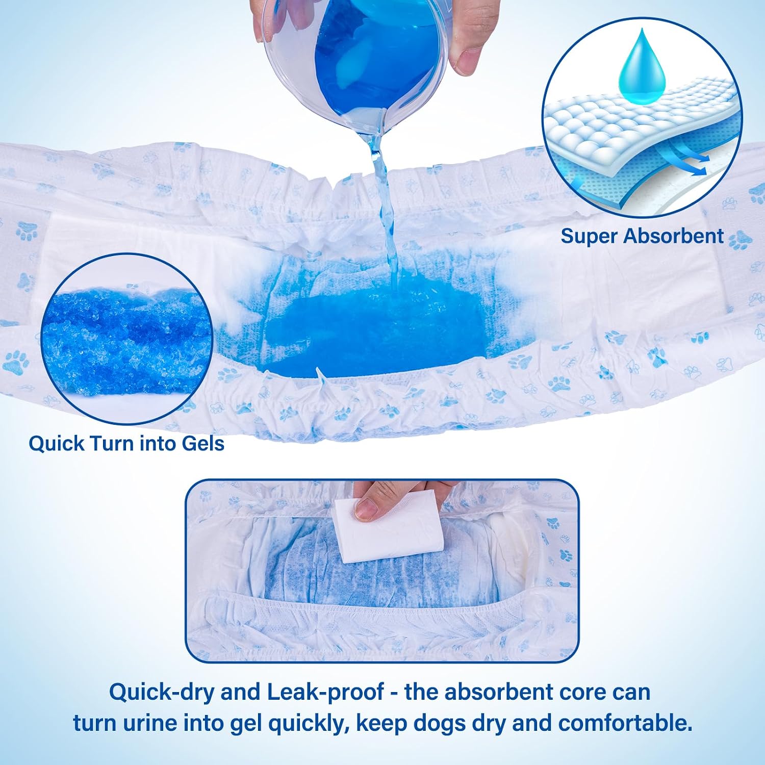 Pet Soft Disposable Male Wrap Dog Diaper,12Pcs,XS