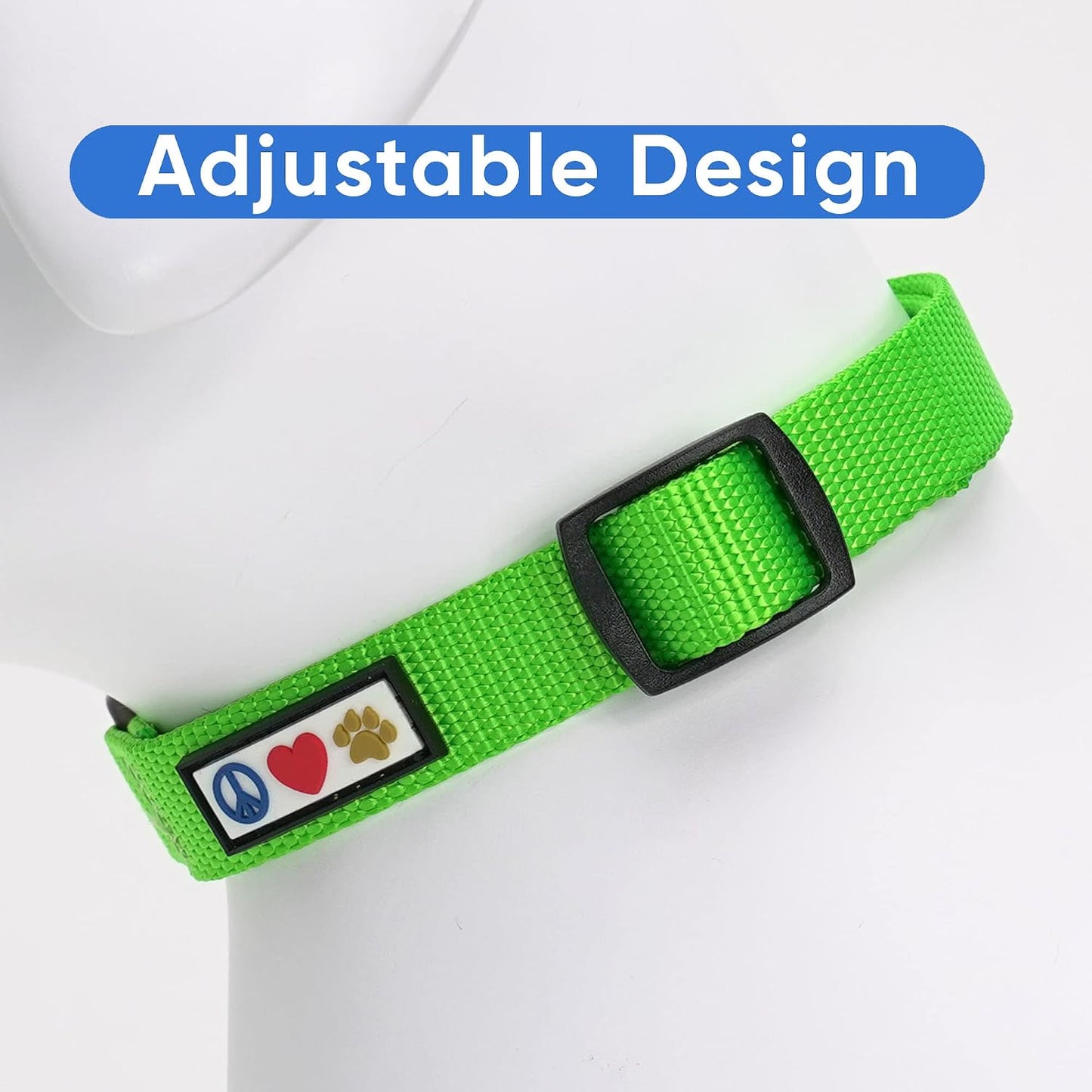 Pawtitas Dog Collar for Large Dogs Adjustable Dog Collar Heavy Duty Waterproof Collars for Dogs with Quick-Release Buckle - Green Dog Collar for Large Breeds