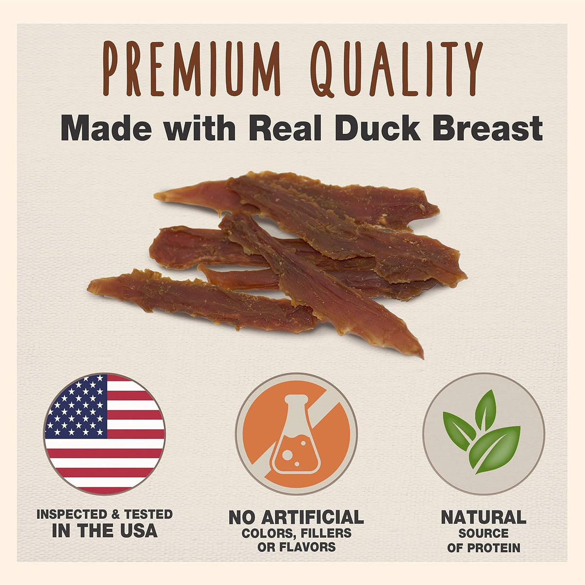 Cadet Gourmet Duck Jerky Dog Treats For Training - Healthy & Natural Dog Training Treats for Small & Large Breeds - Inspected & Tested in USA (40 oz.)