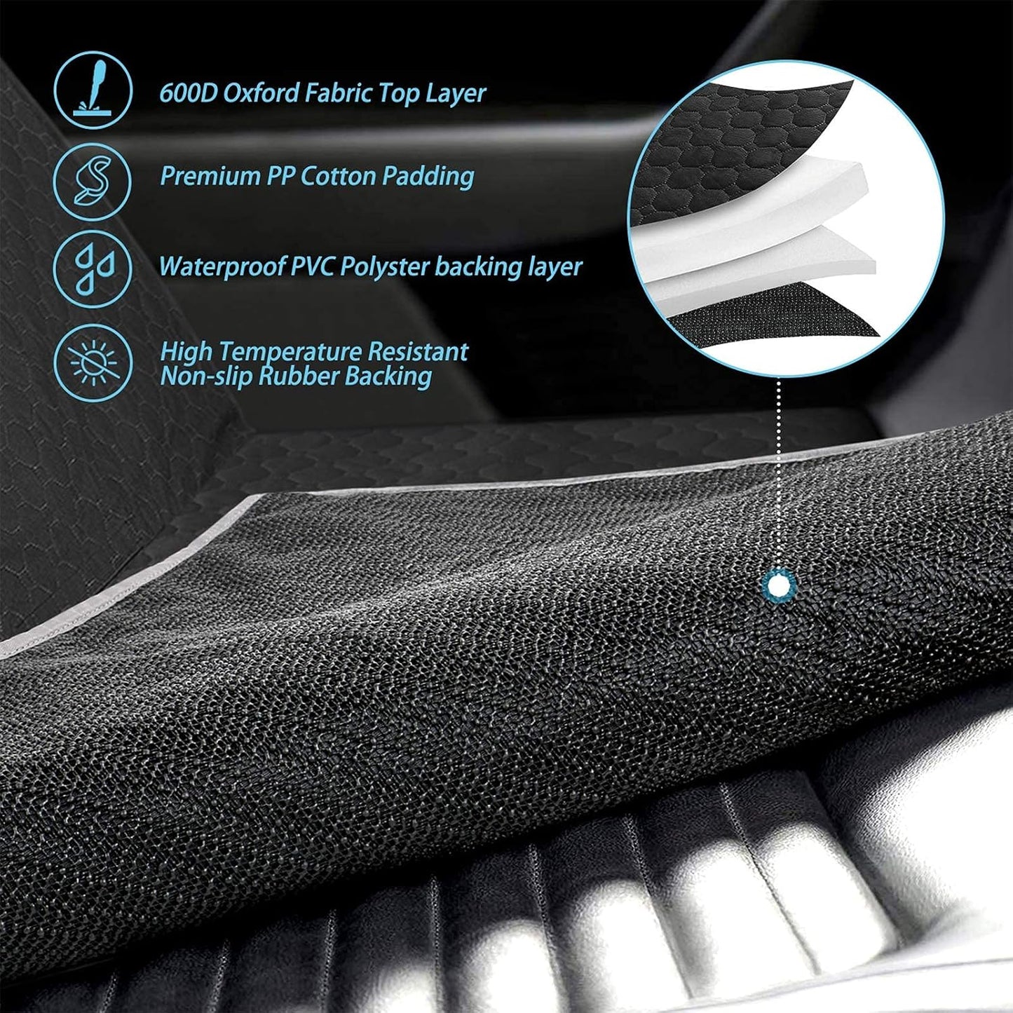 Mancro Dog Car Seat Cover for Back Seat, 2026 Upgraded 600D Heavy Duty Waterproof & Scratch-Resistant Dog Hammock for Car, Back Seat Pet Cover for Dogs with Sedan, Trucks and SUVs, Standard, Black