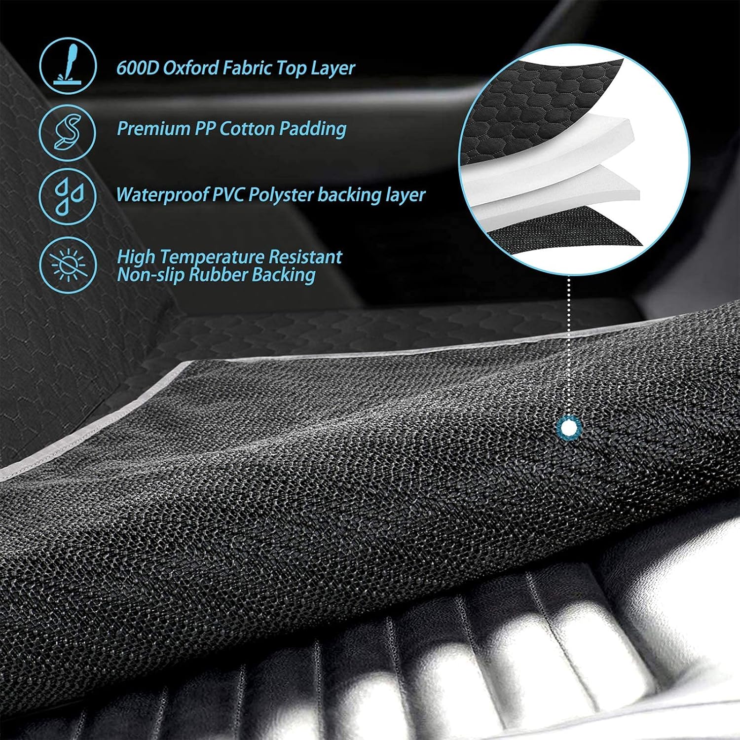 Mancro Dog Car Seat Cover for Back Seat, 2026 Upgraded 600D Heavy Duty Waterproof & Scratch-Resistant Dog Hammock for Car, Back Seat Pet Cover for Dogs with Sedan, Trucks and SUVs, Standard, Black