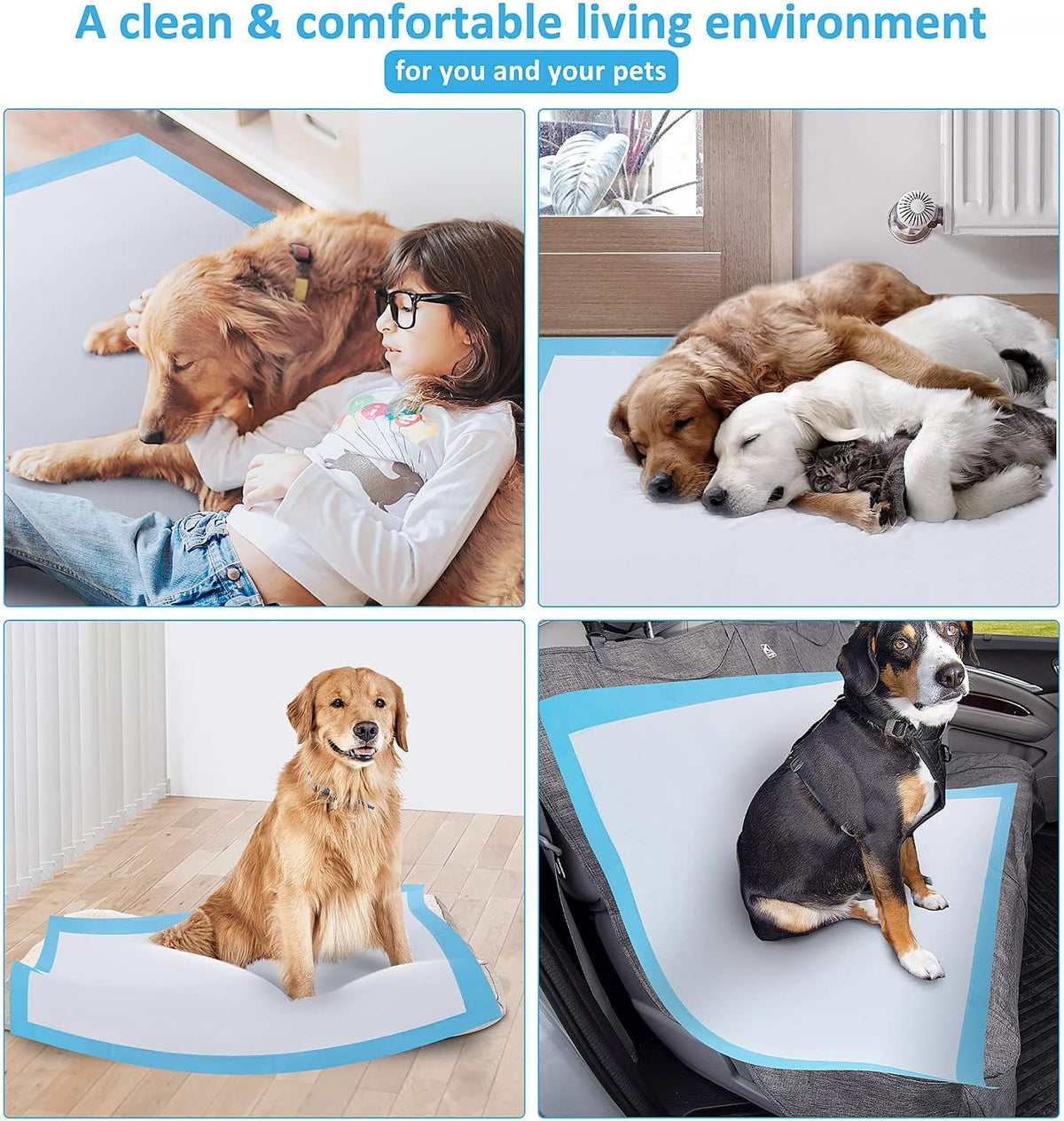 Gimars XXXXL 36"x36" Thicken Heavy Absorbency Dog Pad Extra Large- Jumbo Disposable Polymer Quick Dry No Leaking Pee Pads for Dogs, Cats, Rabbits Pets 30 Counts