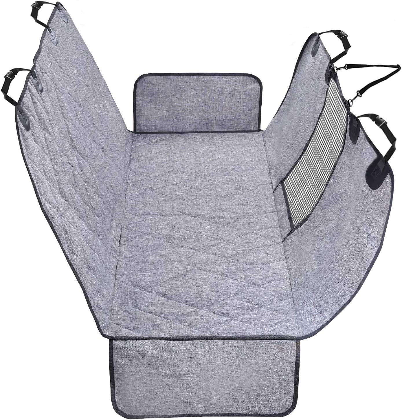 VIVAGLORY Dog Seat Cover Dog Hammock, Standard, Heather Black | Seat Cover for Car Suv & Truck, Back Backseat Split Hair Resistant Protector for Pet