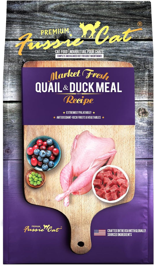 Fussie Cat Market Fresh Quail & Duck Meal Formula Grain-Free Dry Cat Food 4lb