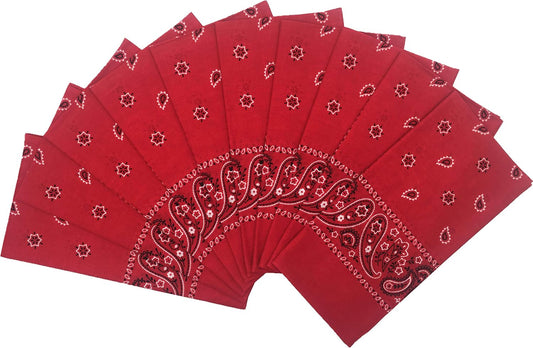 Vamqor 100% Cotton 10 Pack Fine Bandanas