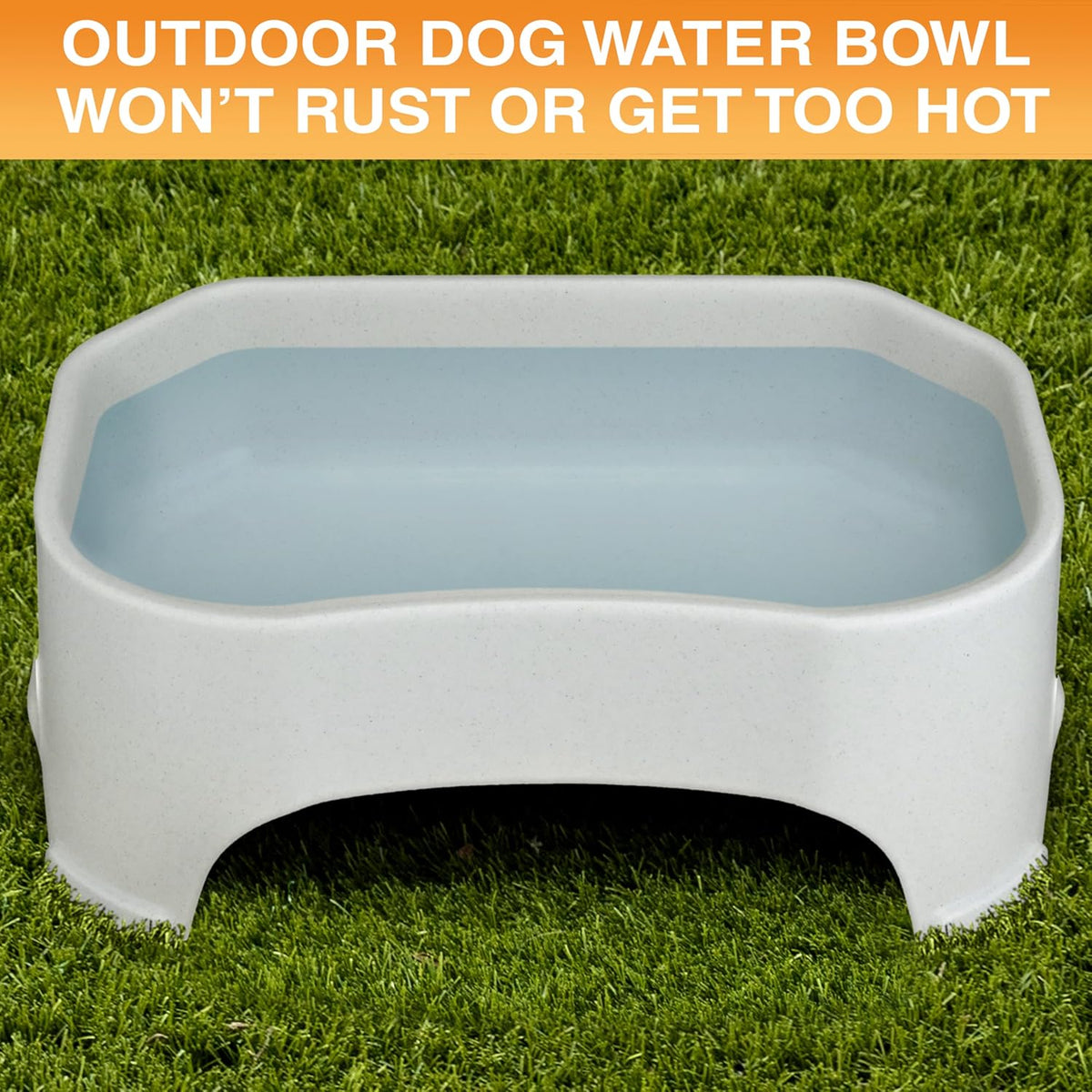 Neater Pet Brands Extra Large Water Bowl for Dogs, Outdoor Dog Water Bowl (2.25 Gallon XL Capacity), Big Trough Style Food Dish for Indoors or Outside, No Spill Large Dog Bowls, Vanilla Bean