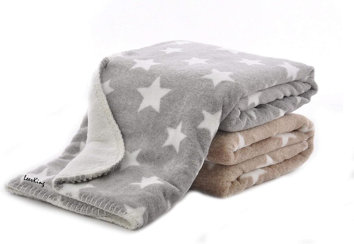 LeerKing Dog Puppy Blanket Double Layer Micro Fleece Plush Pet Cat Warm Bed Cover Cushion Mat 30 x 40 Inches/ 40 x 60 Inches,Two Sizes