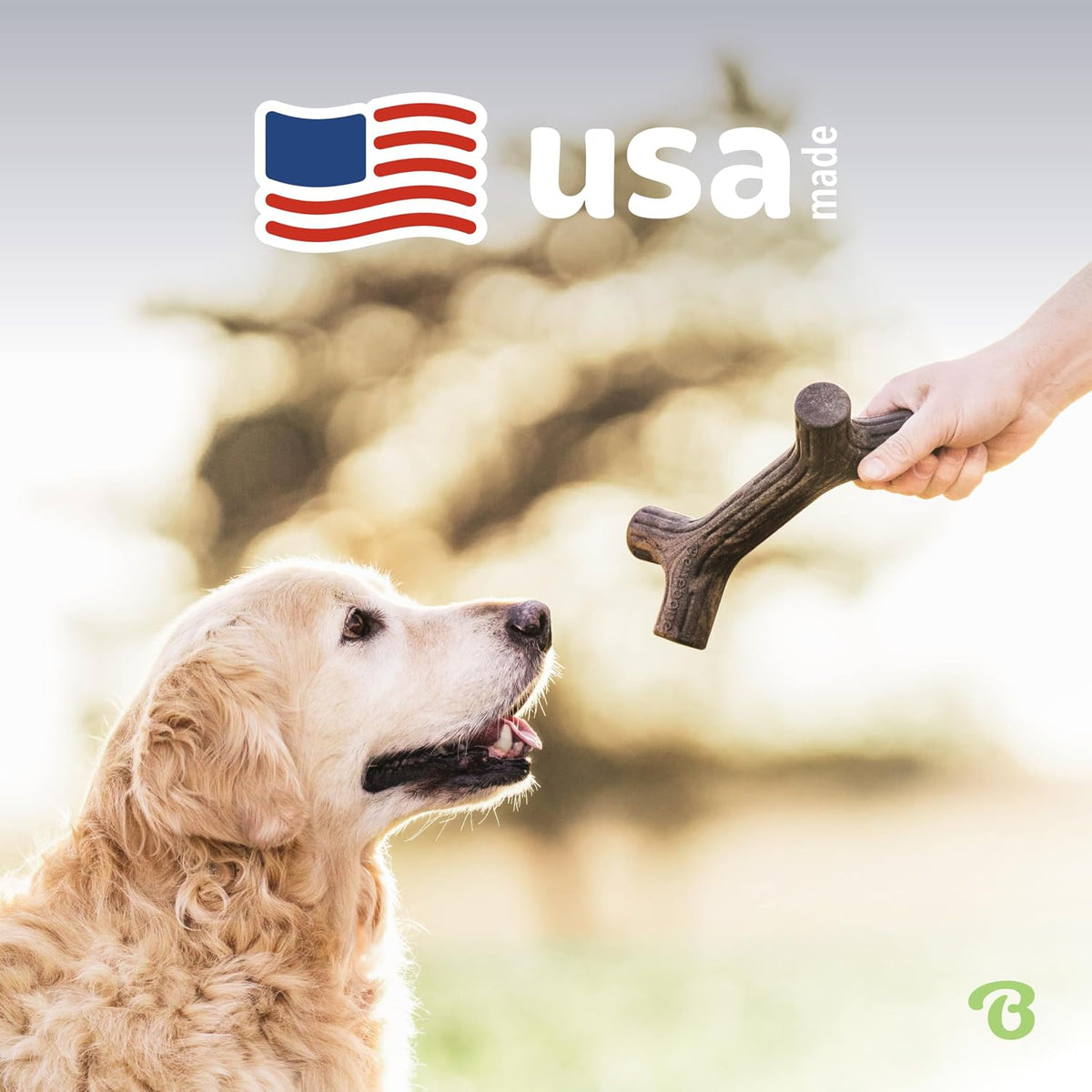 Benebone Maplestick Real Wood Durable Dog Chew Toy, Made in USA, Large