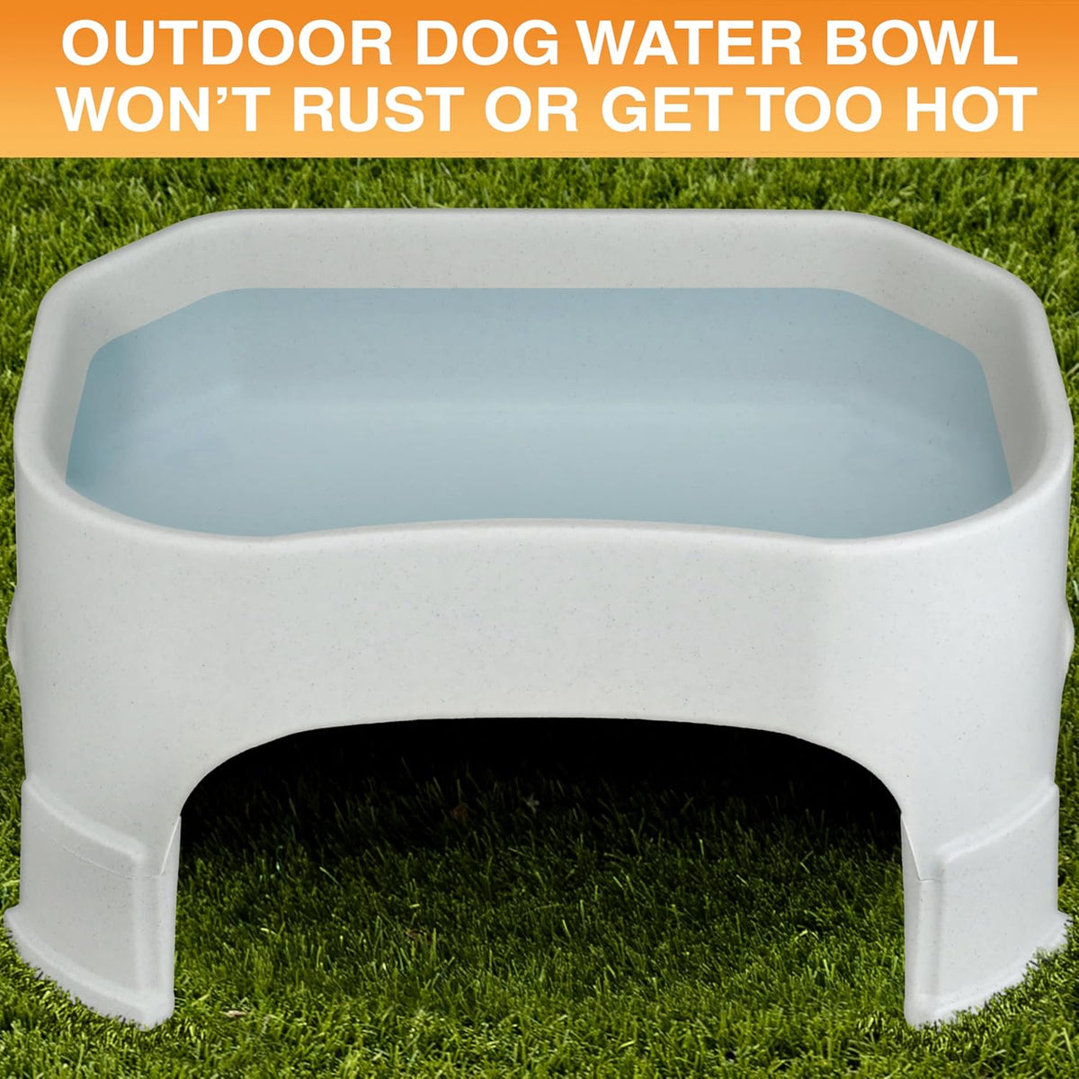 Neater Pet Brands Extra Large Water Bowl for Dogs, Elevated Outdoor Dog Water Bowl (2.25 Gallon XL Capacity), Big Trough Style Food Dish for Indoors or Outside, No Spill Large Dog Bowls, Vanilla Bean