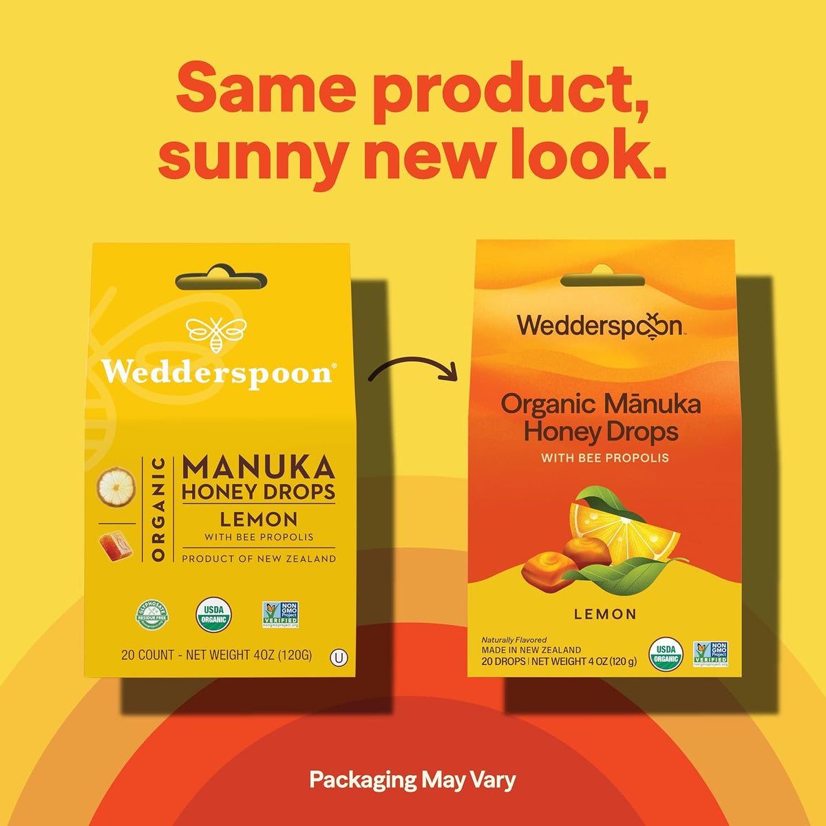 Wedderspoon Organic Manuka Honey Drops, Lemon & Bee Propolis, 20 Count | USDA Organic | Genuine New Zealand Honey, Natural Remedy for Dry Throat