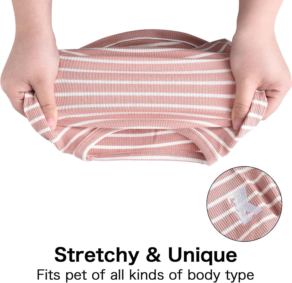 Koneseve Dog Shirt Vest Lightweight Stretchy Dog T-Shirts Soft Cool Sleeveless Stripe Vests Breathable Clothes for Puppy Kitty Cats Small Medium Large Dogs 2 Pack Pink + Green [ S/Small ]