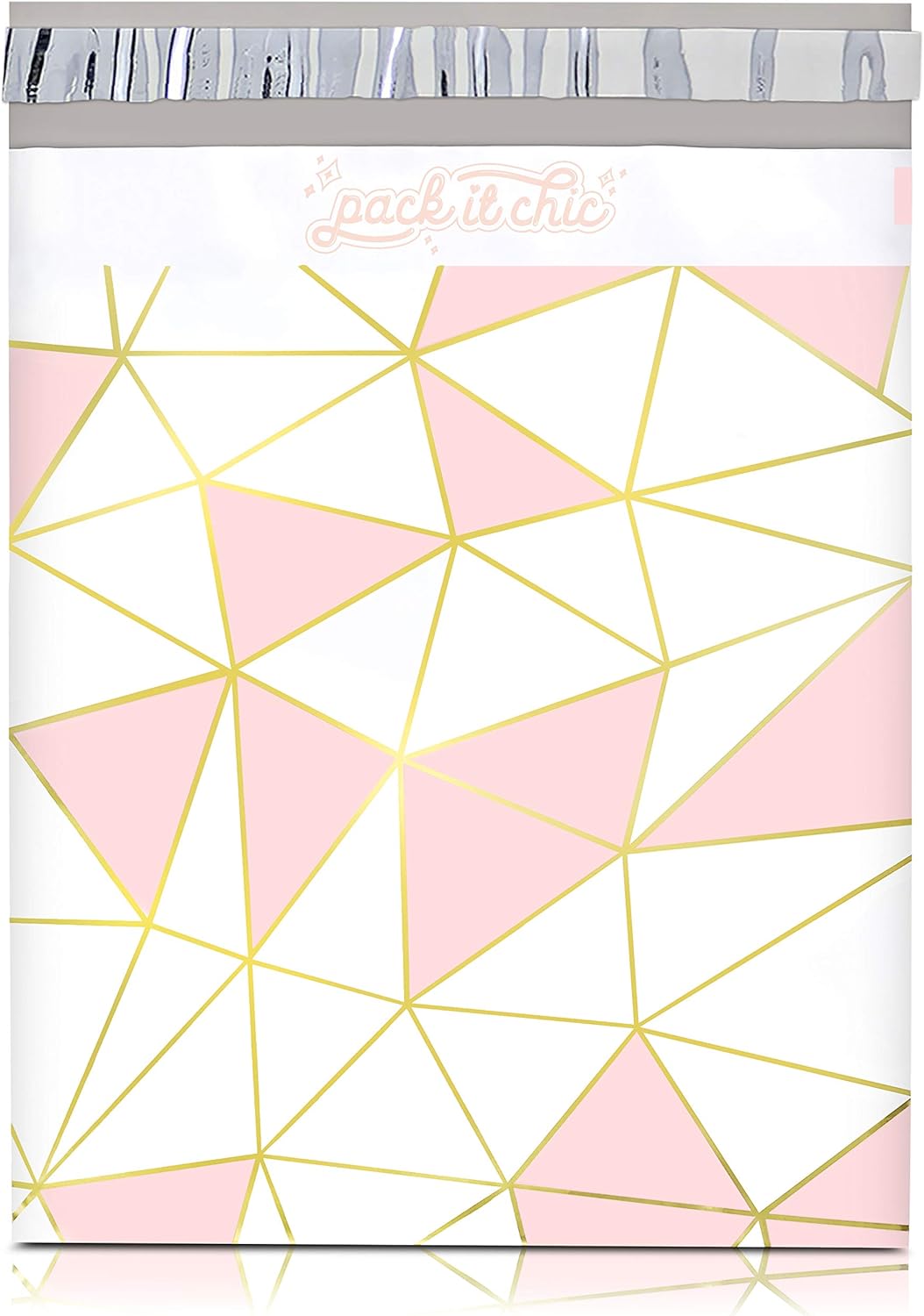 Pack It Chic - 10X13 (100 Pack) Mosaic Triangle Poly Mailer Envelope Plastic Custom Mailing & Shipping Bags - Self Seal