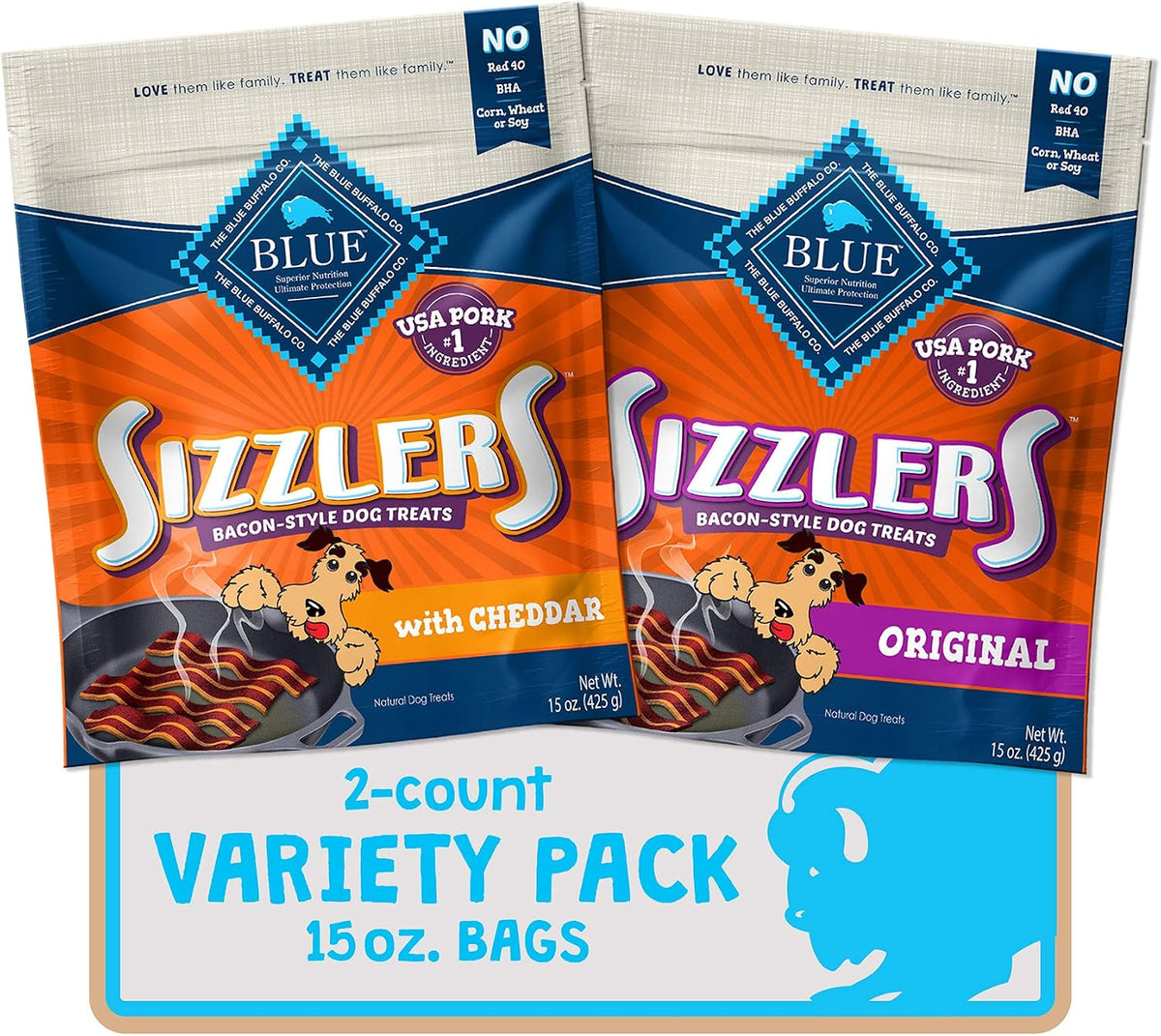 Blue Buffalo Sizzlers Natural Bacon-Style Soft-Moist Dog Treats
