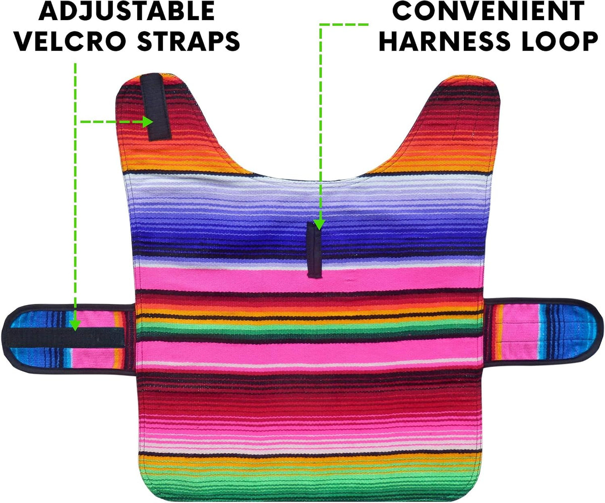 Dog Clothes - Handmade Dog Poncho from Authentic Mexican Blanket by Baja Ponchos (Pink, Large)
