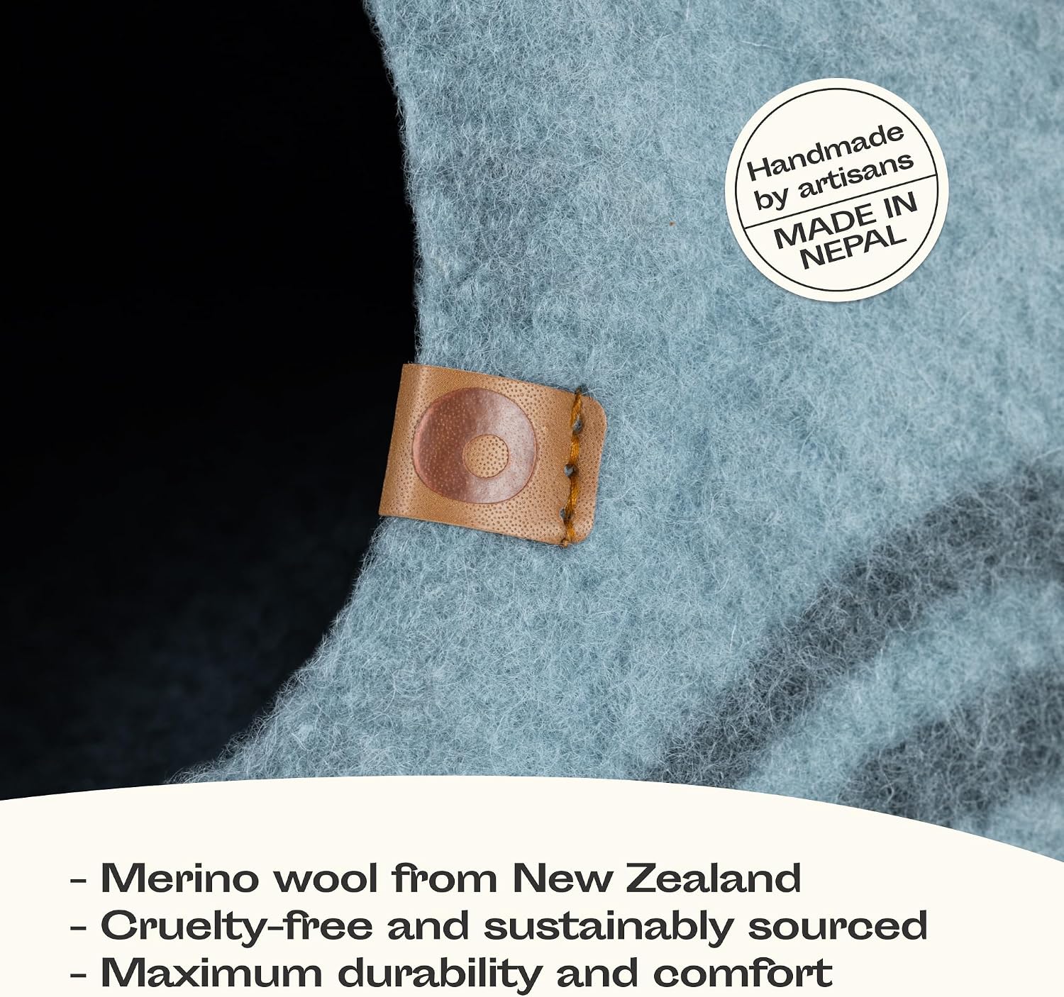 MEOWFIA Cat Cave – Premium Felt Cat Bed Enclosure for Indoor Cats, Handmade Merino Wool (Aquamarine, Medium)