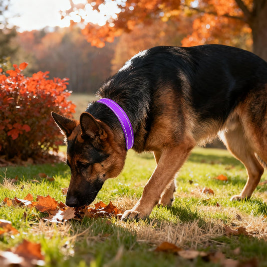 Taglory Reflective Dog Collar for Extra Large Dogs, Soft Neoprene Padded with Escape-Proof Locking Buckle, Upgraded Zinc Alloy Ring, Adjustable for Daily Walking, Purple,XL