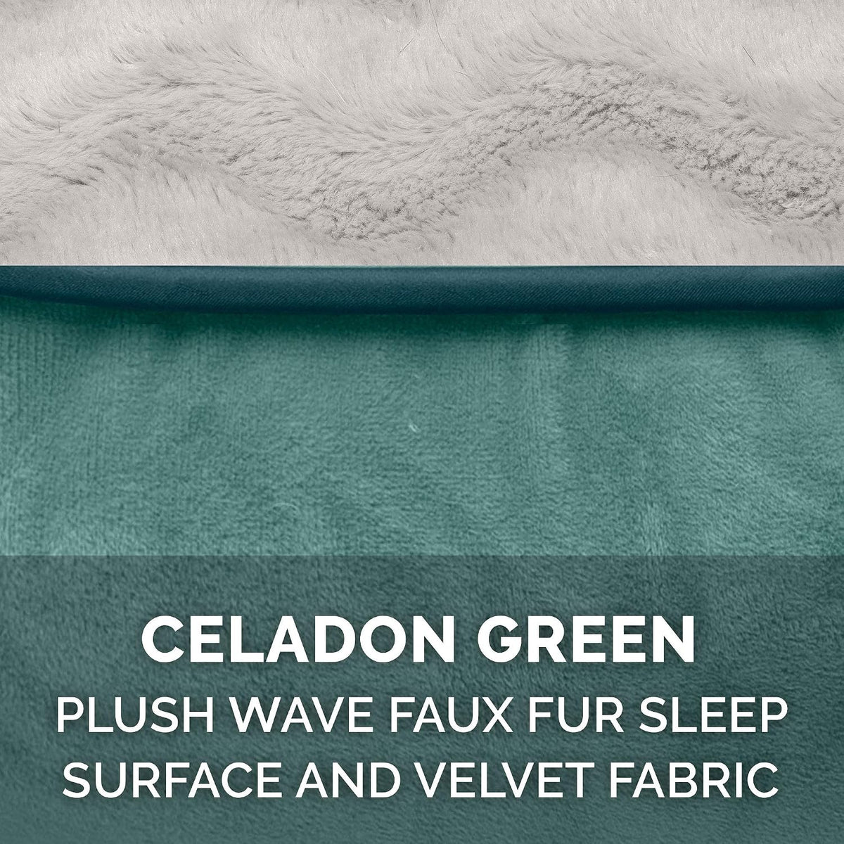 Furhaven Replacement Dog Bed Cover Perfect Comfort Plush & Velvet Waves Sofa-Style, Machine Washable - Celadon Green, Jumbo Plus (XX-Large)