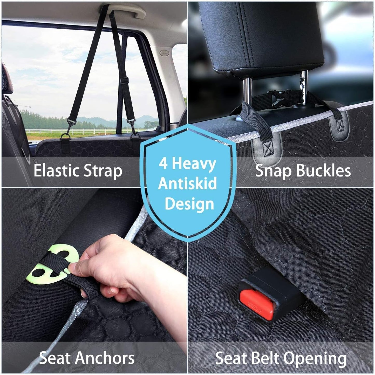 Mancro Dog Car Seat Cover for Back Seat, 2026 Upgraded 600D Heavy Duty Waterproof & Scratch-Resistant Dog Hammock for Car, Back Seat Pet Cover for Dogs with Sedan, Trucks and SUVs, Standard, Black