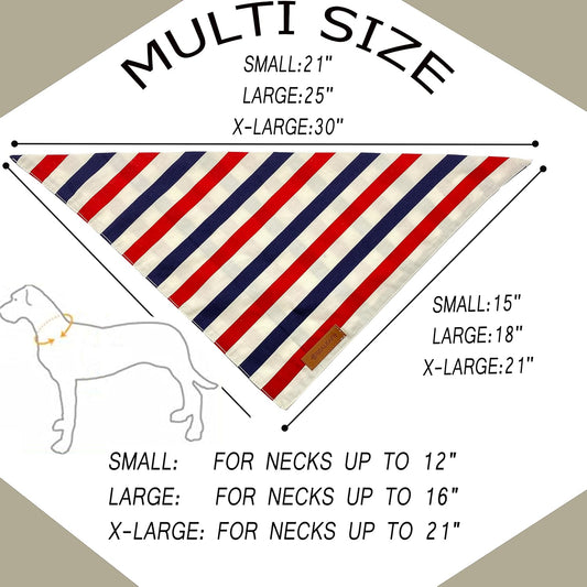 Realeaf 4th of July Dog Bandanas 2 Pack, Reversible American Flag Pet Scarf for Boy and Girl, Premium Durable Fabric, Patriotic Bandana for Large and Extra Large Dogs (X-Large)